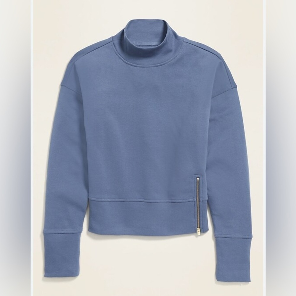 Old Navy Loose Mock Neck Side Zip Sweatshirt
